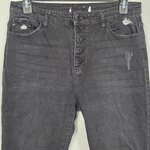 KanCan Black Distressed High Rise Skinny Jeans 15/31 - Picture 2 of 9